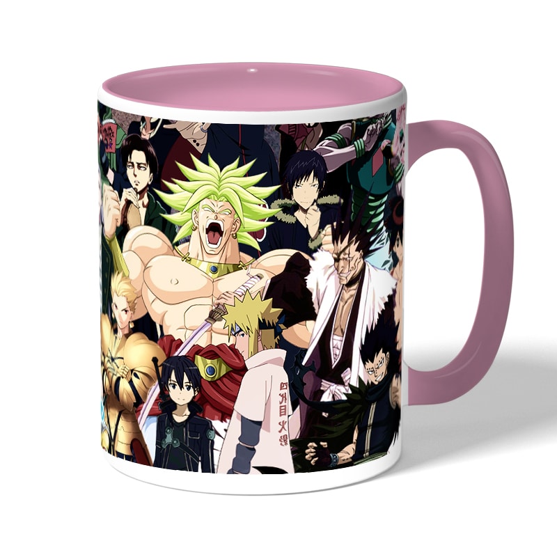 كوب قهوة بمقبض وردي بتصميم الشخصيات الفخمة كل الانميات كوب قهوة بمقبض وردي بتصميم الشخصيات الفخمة كل الانميات