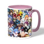 كوب قهوة بمقبض وردي بتصميم الشخصيات اللطيفه كل الانميات