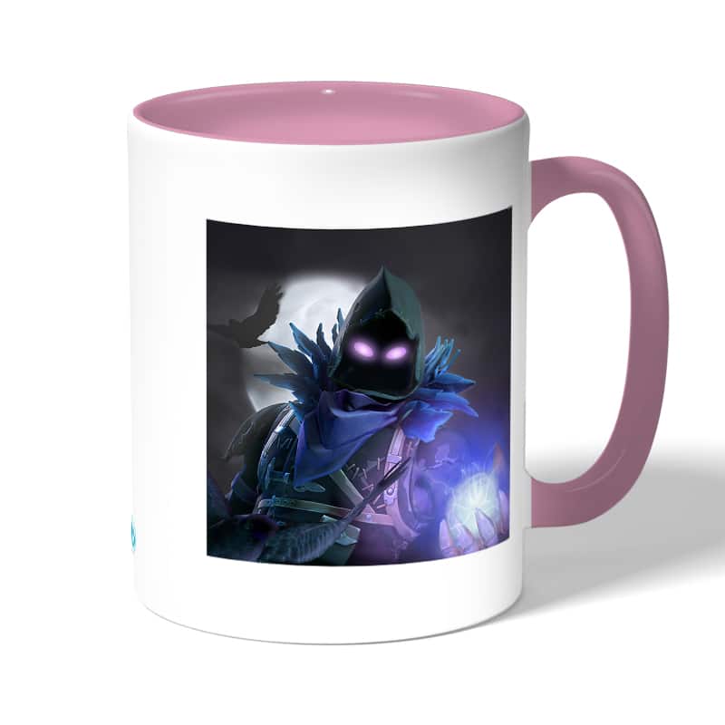 كوب قهوة بمقبض وردي بتصميم المخيف رافين فورتنايت كوب قهوة بمقبض وردي بتصميم المخيف رافين فورتنايت