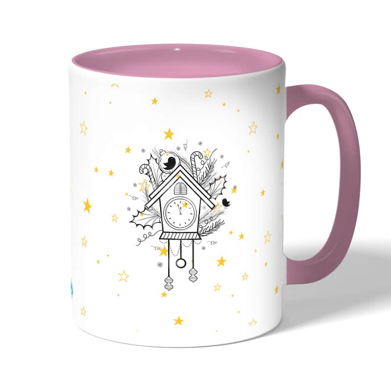 كوب قهوة بمقبض وردي بتصميم النجوم والأحلام كوب قهوة بمقبض وردي بتصميم النجوم والأحلام