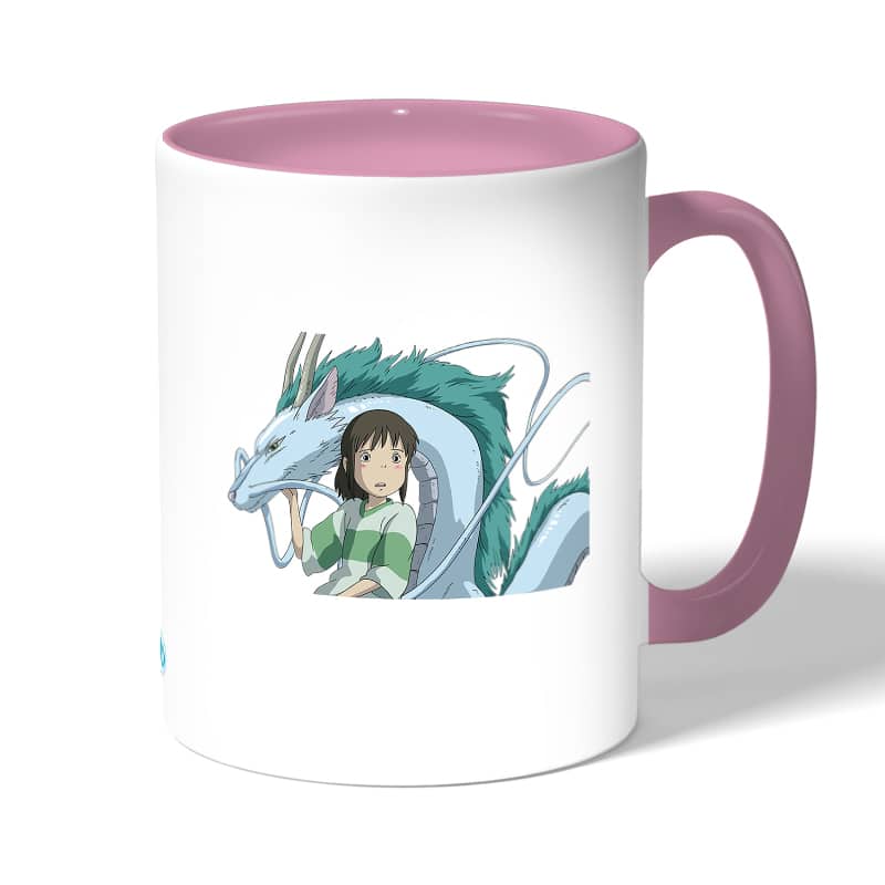 كوب قهوة بمقبض وردي بتصميم انمي المخطوفة كوب قهوة بمقبض وردي بتصميم انمي المخطوفة