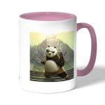 كوب قهوة بمقبض وردي بتصميم بو كونغ فو باندا