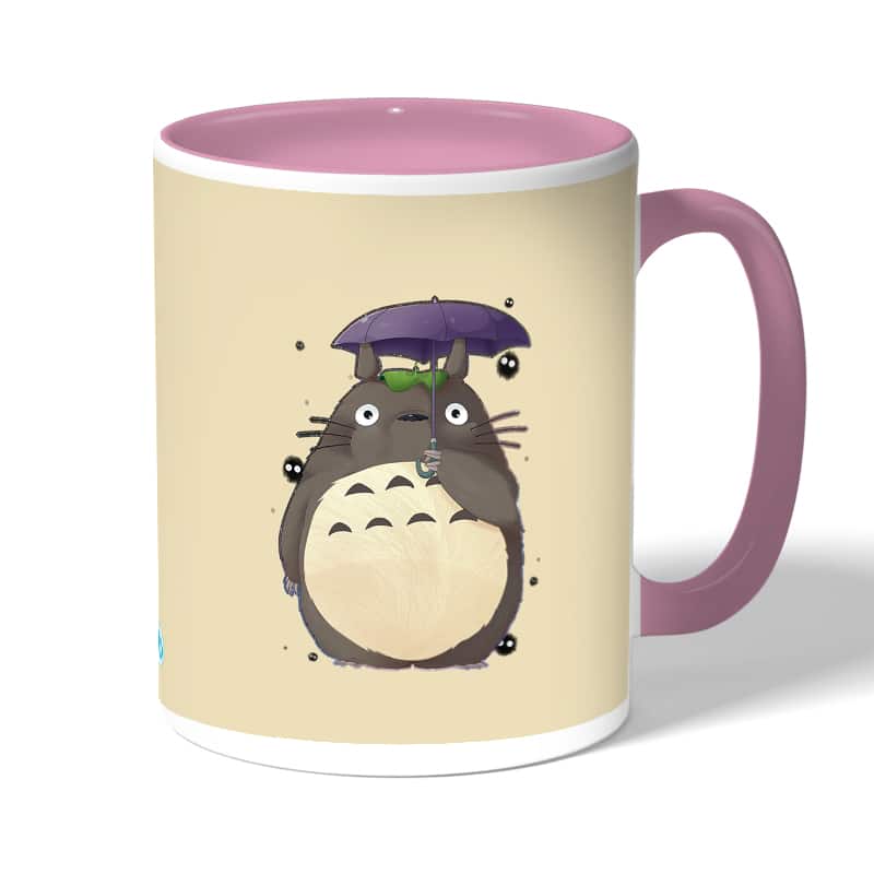 كوب قهوة بمقبض وردي بتصميم توتورو كوب قهوة بمقبض وردي بتصميم توتورو