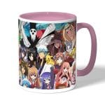 كوب قهوة بمقبض وردي بتصميم جنون الانميات