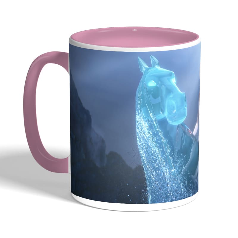 كوب-قهوة-بمقبض-وردي-بتصميم-حصان-إلسا-الثلجي-ملكة-الثلج-2