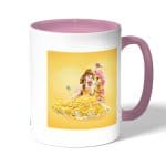 كوب قهوة بمقبض وردي بتصميم حصان الاميرة بيلا