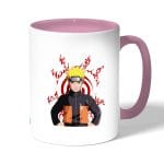 كوب قهوة بمقبض وردي بتصميم ختم ناروتو