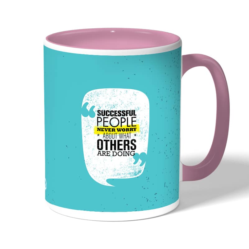 كوب قهوة بمقبض وردي بتصميم دع القلق كوب قهوة بمقبض وردي بتصميم دع القلق