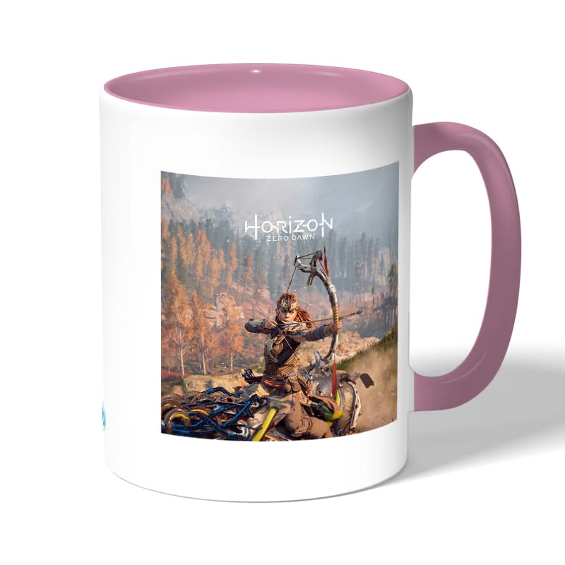 كوب قهوة بمقبض وردي بتصميم رماية أسهم إلوي هورايزن زيرو داون كوب قهوة بمقبض وردي بتصميم رماية أسهم إلوي هورايزن زيرو داون