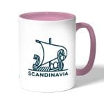 كوب قهوة بمقبض وردي بتصميم سفينة