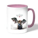 كوب قهوة بمقبض وردي بتصميم صياد وحوش ذا ويتشر