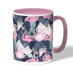 كوب قهوة بمقبض وردي بتصميم فلامنغو