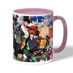 كوب قهوة بمقبض وردي بتصميم قتال كل الانميات