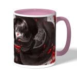 كوب قهوة بمقبض وردي بتصميم قتال ليفاي هجوم العمالقة