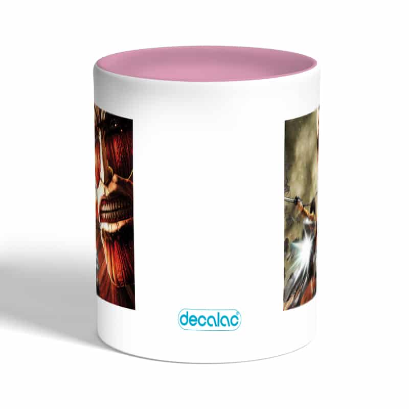 كوب-قهوة-بمقبض-وردي-بتصميم-قتال-مع-عملاق-هجوم-العمالقة-1