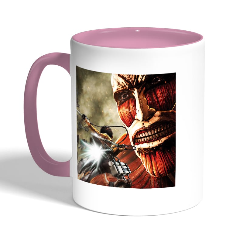 كوب-قهوة-بمقبض-وردي-بتصميم-قتال-مع-عملاق-هجوم-العمالقة-2