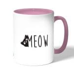 كوب قهوة بمقبض وردي بتصميم قطه لطيفه