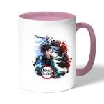 كوب قهوة بمقبض وردي بتصميم قوة تنفس الماء قاتل الشياطين