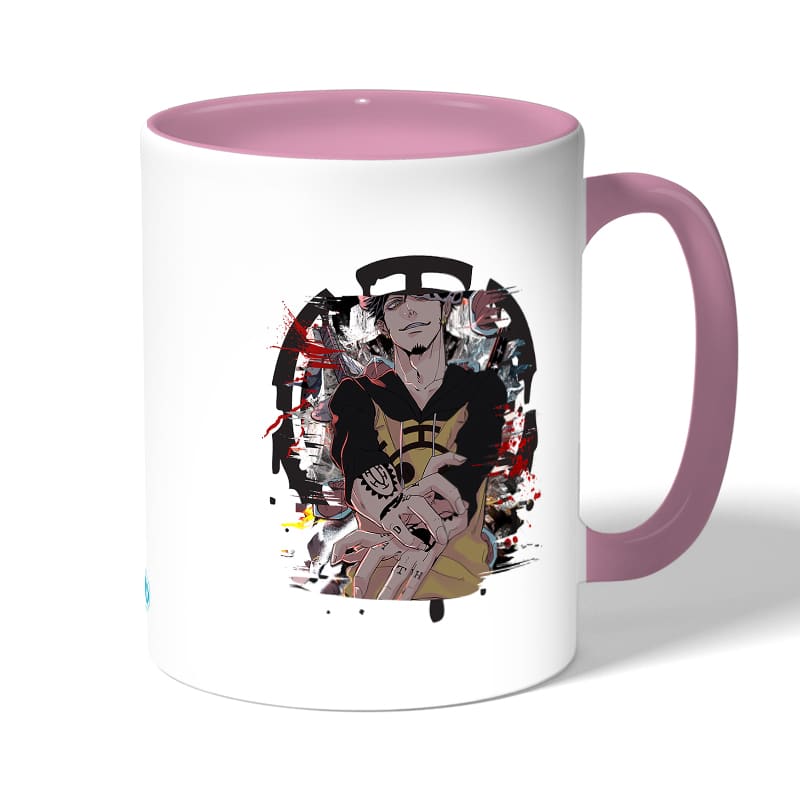 كوب قهوة بمقبض وردي بتصميم قوة لاو ون بيس كوب قهوة بمقبض وردي بتصميم قوة لاو ون بيس