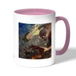 كوب قهوة بمقبض وردي بتصميم قوة ميكاسا انمي هجوم العمالقة