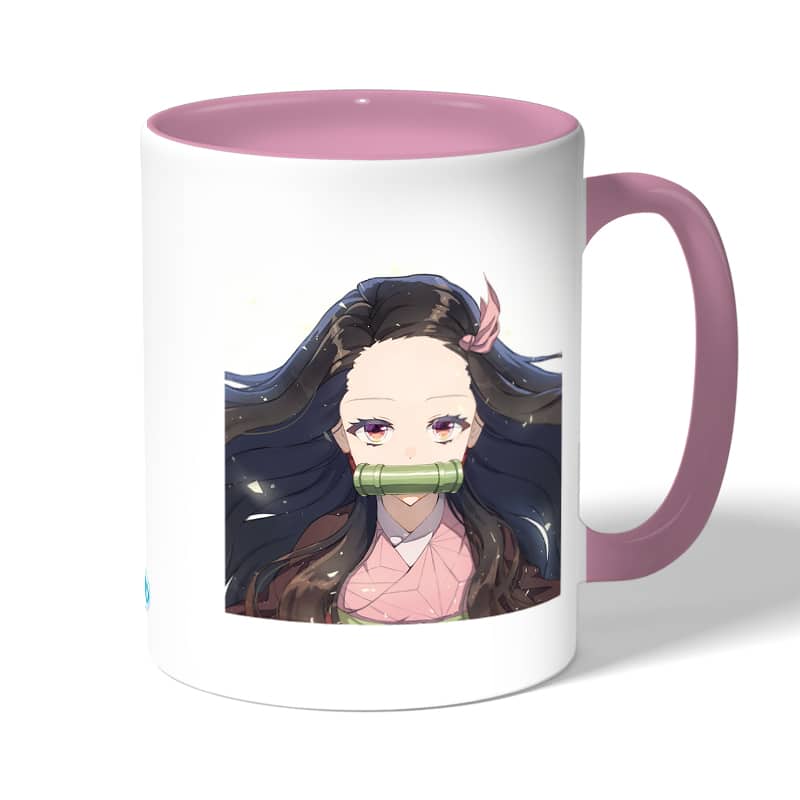 كوب قهوة بمقبض وردي بتصميم كامادو نيزوكو كوب قهوة بمقبض وردي بتصميم كامادو نيزوكو