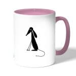 كوب قهوة بمقبض وردي بتصميم كلب كرتوني