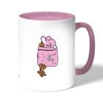 كوب قهوة بمقبض وردي بتصميم كوكي و شوكي شخصيات BTS