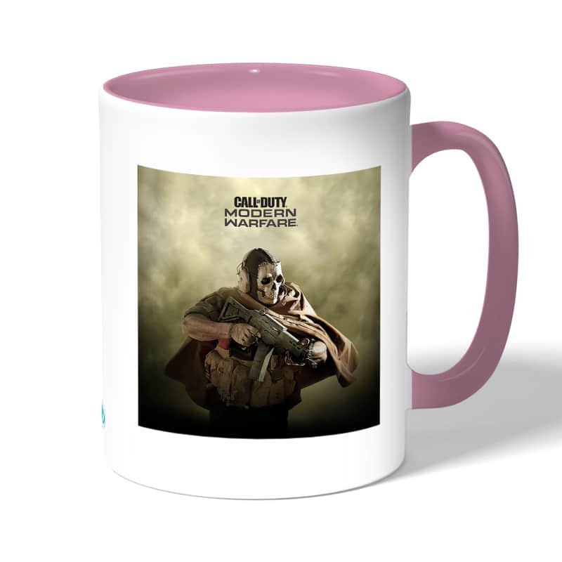 كوب قهوة بمقبض وردي بتصميم كول أوف ديوتي كوب قهوة بمقبض وردي بتصميم كول أوف ديوتي