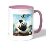 كوب قهوة بمقبض وردي بتصميم كونغ فو باندا 3