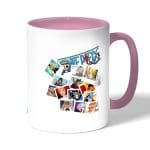 كوب قهوة بمقبض وردي بتصميم لحظات مهمه ون بيس