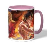 كوب قهوة بمقبض وردي بتصميم لوفي سابو إيس ون بيس