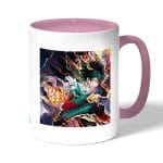 كوب قهوة بمقبض وردي بتصميم معركه في أكاديميتي للأبطال