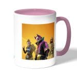 كوب قهوة بمقبض وردي بتصميم ناروتو انبو فورت نايت