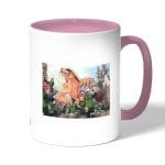 كوب قهوة بمقبض وردي بتصميم ناروتو وضع مضحك