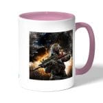 كوب قهوة بمقبض وردي بتصميم نيران معارك كول أوف ديوتي