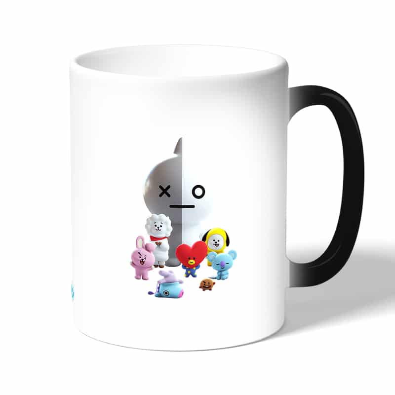كوب قهوة سحري لون اسود بتصميم آرمي بتس شخصيات BT21 كوب قهوة سحري لون اسود بتصميم آرمي بتس شخصيات BT21