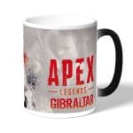 كوب قهوة سحري لون اسود بتصميم أبيكس ليجندز جبل طارق