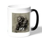 كوب قهوة سحري لون اسود بتصميم أبيكس ليجندز قلب أسود