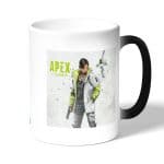 كوب قهوة سحري لون اسود بتصميم أبيكس ليجندز كريبتو