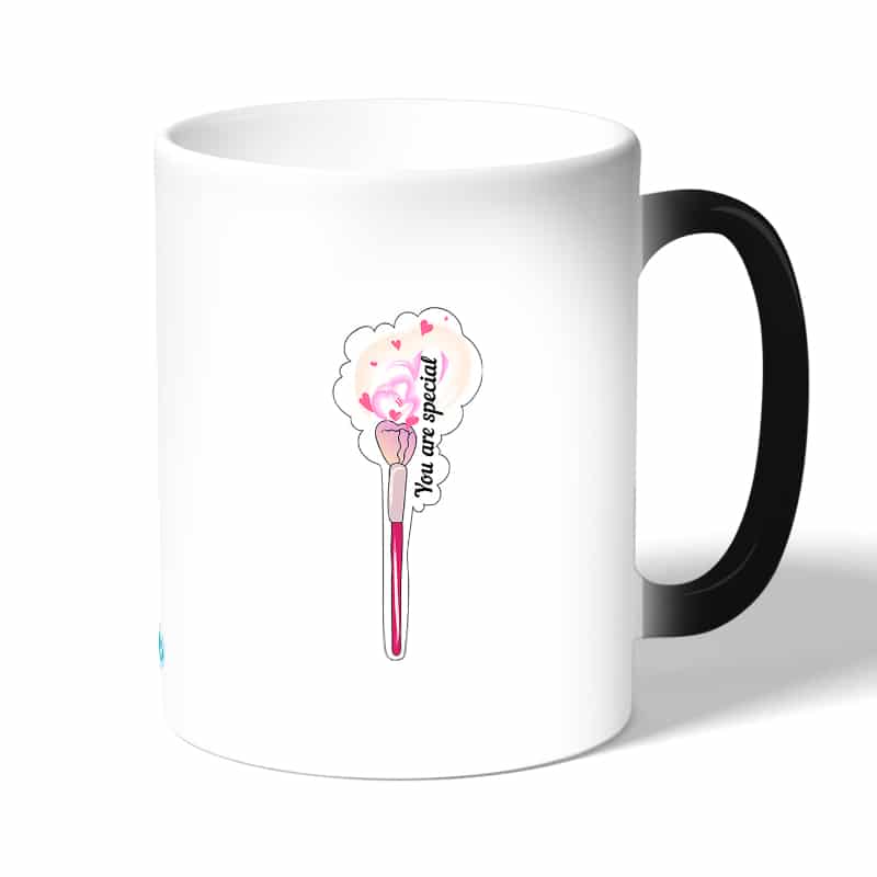 كوب قهوة سحري لون اسود بتصميم أنت مميز كوب قهوة سحري لون اسود بتصميم أنت مميز