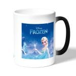 كوب قهوة سحري لون اسود بتصميم إلسا ملكة الثلج