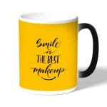 كوب قهوة سحري لون اسود بتصميم ابتسامه