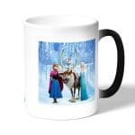 كوب قهوة سحري لون اسود بتصميم ابطال فروزن