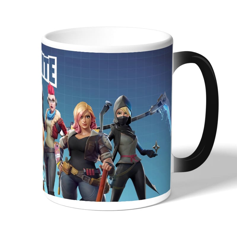 كوب قهوة سحري لون اسود بتصميم اسلحة فورت نايت باتل رويال كوب قهوة سحري لون اسود بتصميم اسلحة فورت نايت باتل رويال