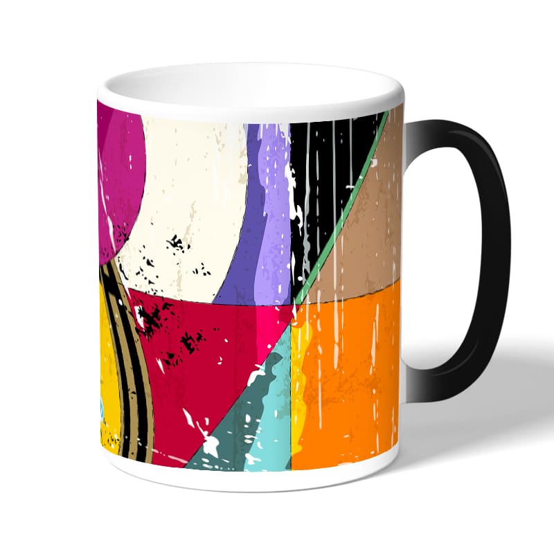 كوب قهوة سحري لون اسود بتصميم اشكال هندسيه كوب قهوة سحري لون اسود بتصميم اشكال هندسيه