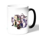 كوب قهوة سحري لون اسود بتصميم اصدقاء قاتل شيطان