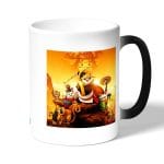 كوب قهوة سحري لون اسود بتصميم اصدقاء كونغ فو باندا