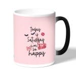 كوب قهوة سحري لون اسود بتصميم الأجازه