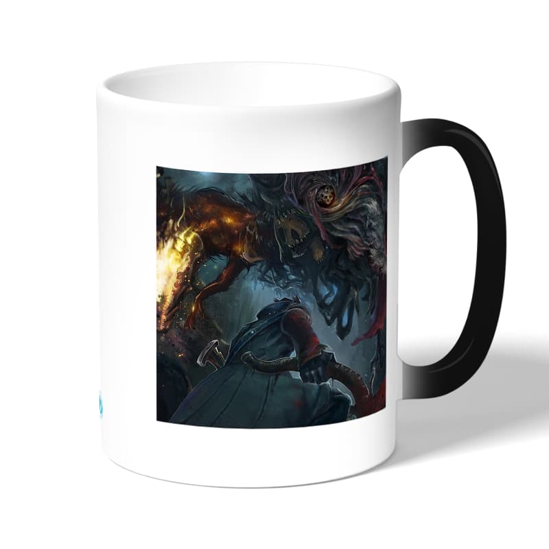 كوب قهوة سحري لون اسود بتصميم الأرواح الشريرة بلود بورن كوب قهوة سحري لون اسود بتصميم الأرواح الشريرة بلود بورن