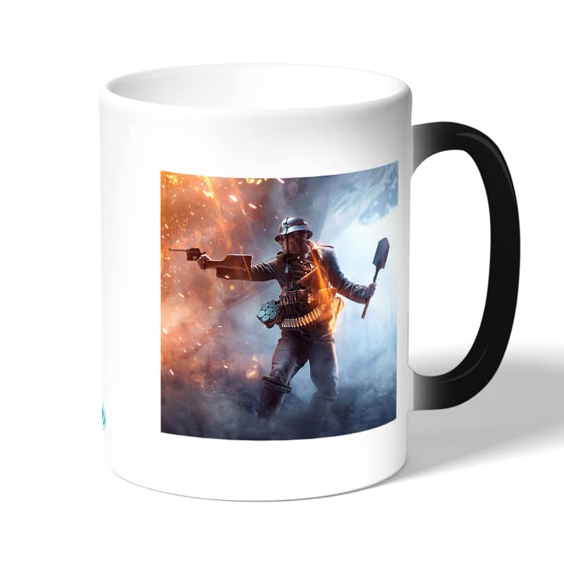 كوب قهوة سحري لون اسود بتصميم الاستعداد للمعركة  باتلفيلد كوب قهوة سحري لون اسود بتصميم الاستعداد للمعركة  باتلفيلد